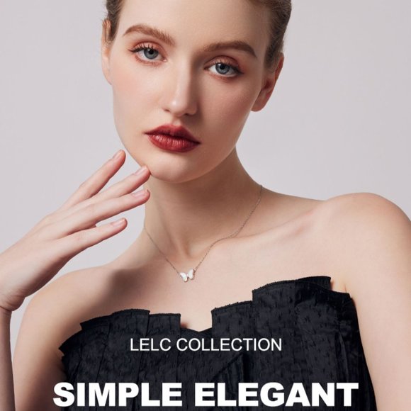 LELC S999 Sterling Silver Butterfly Necklace - Picture 5 of 11